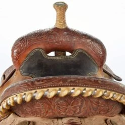 NRS Used 14in Fort Worth Saddlery Barrel Saddle -Rustic Cowgirl Sales 02 411BR 03