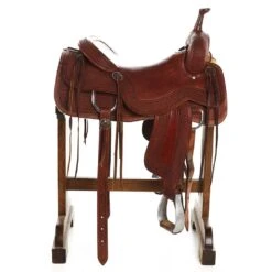 NRS Used 17in Cory Cooper Cutting Saddle -Rustic Cowgirl Sales 04 158C 1