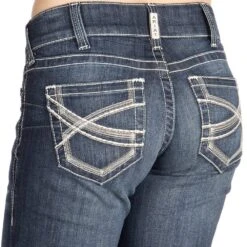 Ariat Ladies REAL Ivory Straight Leg Jeans 7 Ariat Ladies REAL Ivory Straight Leg Jeans -Rustic Cowgirl Sales 10024300 3