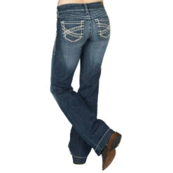 Ariat Women's Mid Rise Stretch Entwined Wide Leg Trouser Jean -Rustic Cowgirl Sales 10025302 2