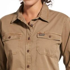 Ariat Women's Rebar Washed Twill Work Shirt -Rustic Cowgirl Sales 10032882 detail