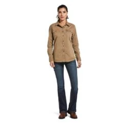 Ariat Women's Rebar Washed Twill Work Shirt -Rustic Cowgirl Sales 10032882 full