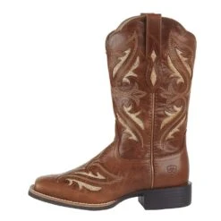 Ariat Women's Round Up Tan Glitter Inlay 11in. Tan Cowgirl Boot 7 Ariat Women's Round Up Tan Glitter Inlay 11in. Tan Cowgirl Boot -Rustic Cowgirl Sales 10042446 3