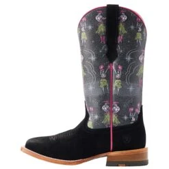 Ariat Women's Frontier Western Aloha Black Roughout 13in. Hula Print Boot -Rustic Cowgirl Sales 10044519 03