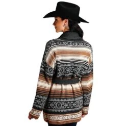 Women's Stetson Brown Serape Cardigan Sweater -Rustic Cowgirl Sales 11 027 0539 6035 03