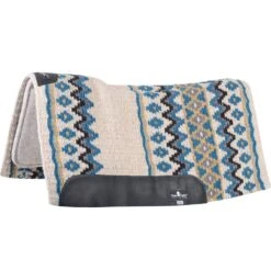 Classic Equine Contour Wool Top Felt 32 X 34 Saddle Pad Ivory/Seafoam