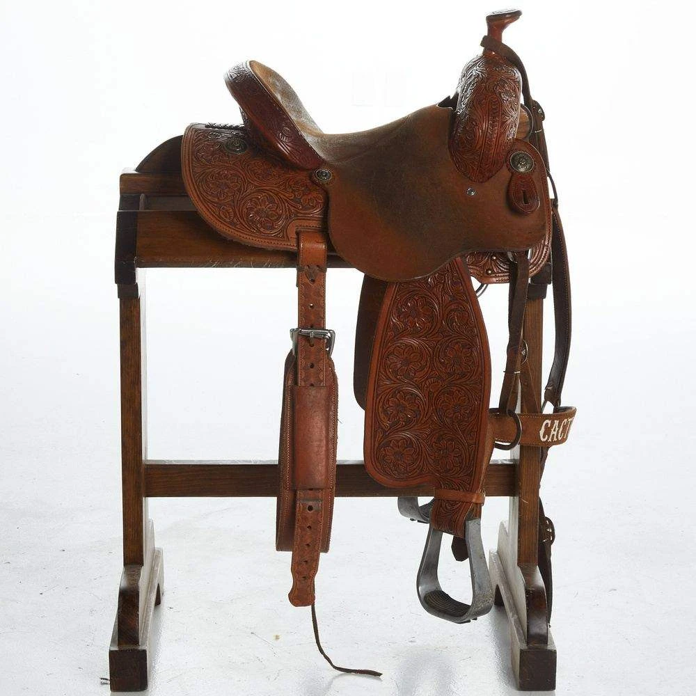 NRS Used 13.5in Cactus All Around Saddle 2 NRS Used 13.5in Cactus All Around Saddle - Image 2