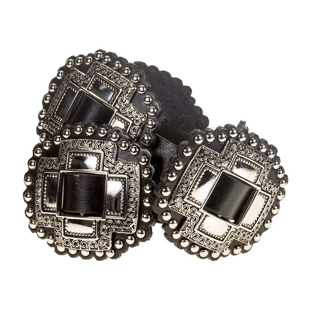 Gem Dandy Accessories Women's Black Cross Concho Belt 1 Gem Dandy Accessories Women's Black Cross Concho Belt