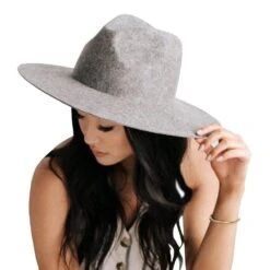 Gigi Pip Scottie Grey Wide Brim Fedora Felt Fashion Hat