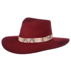 Women's M+F Beige With Copper Snake Band Fashion Hat