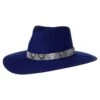 Women's M+F Navy With White Snake Band Fashion Hat