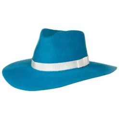 Women's M+F Turquoise With White Band Fashion Hat