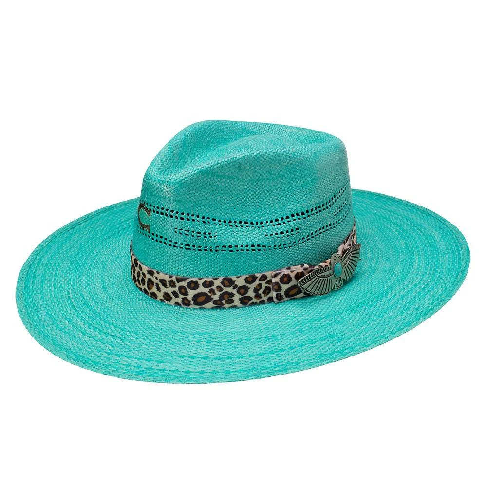 Charlie 1 Horse Right Meow 3 3/4in. Turquoise Straw Fashion Hat 1 Charlie 1 Horse Right Meow 3 3/4in. Turquoise Straw Fashion Hat
