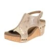 Corkys Footwear Womens Corkys Carley Taupe Metallic Wedge Sandal