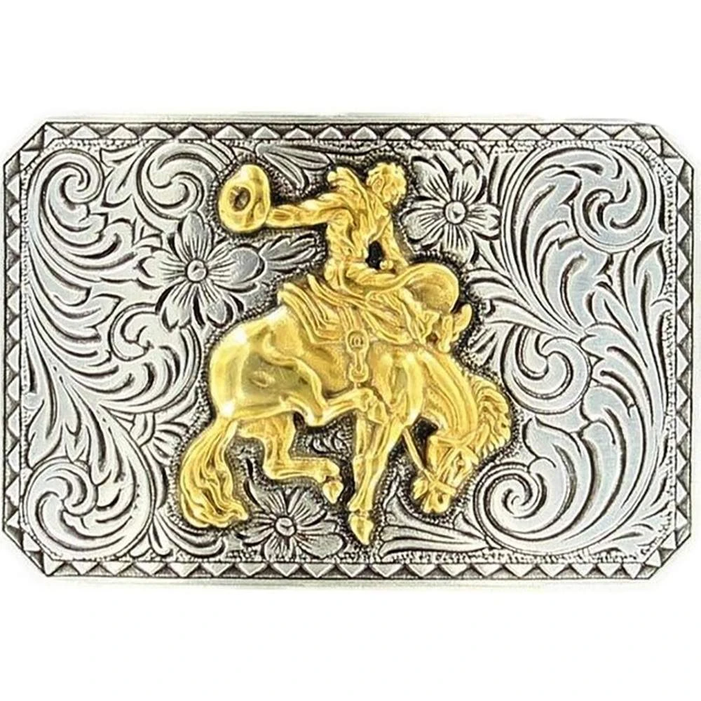 Men's Nocona Bucking Bronc Rectangle Buckle 1 Men's Nocona Bucking Bronc Rectangle Buckle