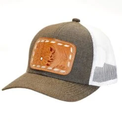Mcintire Saddlery Heather Brown Cap With Natural Tool Leather Patch