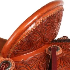 NRS Competitor Series Chestnut Poinsettia Barrel Saddle With Pencil Roll -Rustic Cowgirl Sales 1411843 3