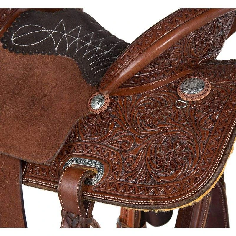 Nrs Competitors NRS Competitor Series Lily Flower Chocolate Roughout W/ Quilted Seat Barrel Saddle 5 Nrs Competitors NRS Competitor Series Lily Flower Chocolate Roughout W/ Quilted Seat Barrel Saddle - Image 5
