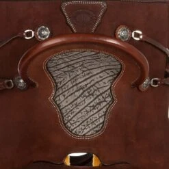 NRS Competitor Series Youth Chocolate Roughout W/ Inlaid Grey Bullhide -Rustic Cowgirl Sales 1412008Y 4