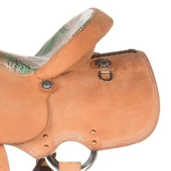 Nrs Competitors NRS Competitor Natural All Around Saddle With Turquoise Feather Seat -Rustic Cowgirl Sales 1412070 3