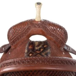 Nrs Competitors 1/2 Breed Chocolate Diamond Stamp With Flower Border Barrel Saddle -Rustic Cowgirl Sales 1412141 3