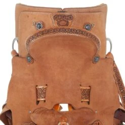 Nrs Competitors Natural Antique Loop Seat Floral Team Roper With Tooled Leathers -Rustic Cowgirl Sales 1412177A 5