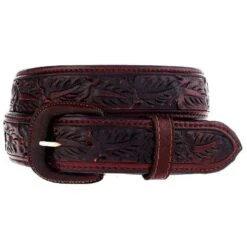 Vogt Silversmiths Saddle Brown Floral Belt