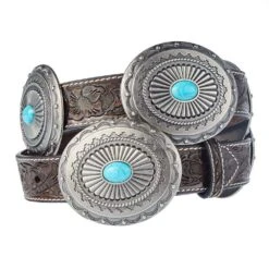 Women's Floral Oval Concho Belt