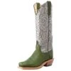Anderson Bean Women`s Ride Ready Jade Navajo Bison 13in. Silver Grey Tooled Top Boot
