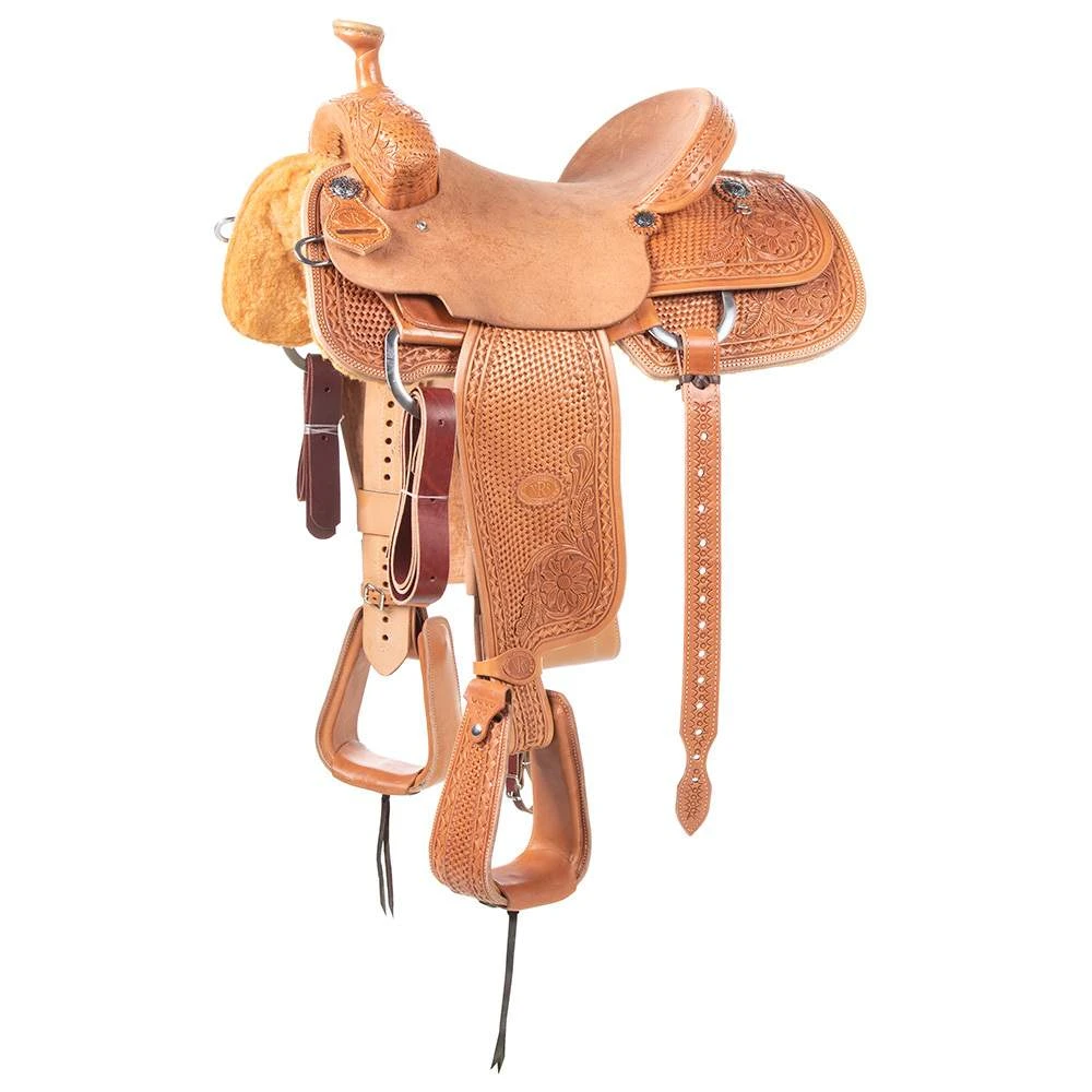 Nrs Competitors Natural 7/8 Breed Basket And Sunflower Team Roping Saddle 1 Nrs Competitors Natural 7/8 Breed Basket And Sunflower Team Roping Saddle