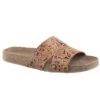 Roper Women's Tan Floral Embossed Leather Slide