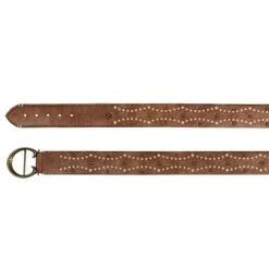 Women's Catchfly Tan Belt With Naja Buckle And Studs