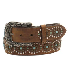 Women's Nocona Studded Leather Belt