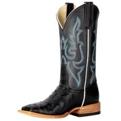 Macie Bean Women`s MB TH Black Full Quill 12` Sangria Square Toe Boot