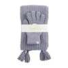 Mud Pie Chenille Grey Scarf And Glove Set
