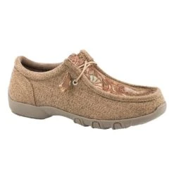 Roper Women's Tan Canvas Tooled Casual 2 Eye Chukka