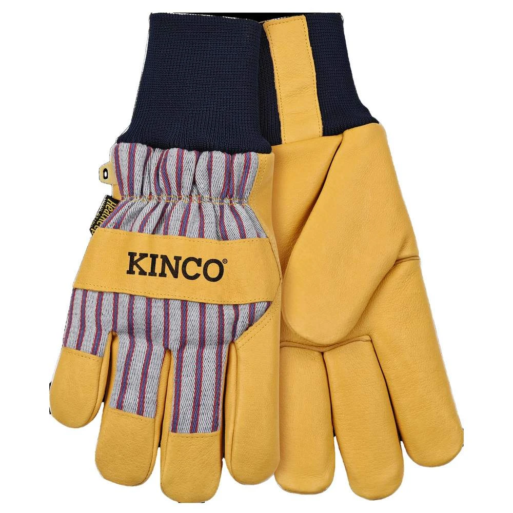 Kinco Gloves Lined Pigskin Leather Gloves W/Knit Wrist 1 Kinco Gloves Lined Pigskin Leather Gloves W/Knit Wrist