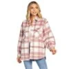 Women's Mud Pie Blush Highland Plaid Shacket