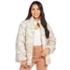 Women's Mud Pie Wade Taupe Camo Puffer Jacket