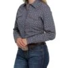 Cinch Women's Blue Print Snap Shirt