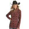 Panhandle Women's Powder River Aztec Quarter Zip Pullover