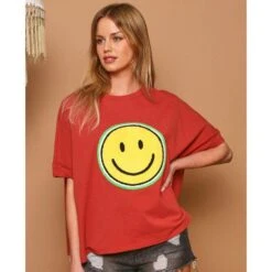 Peach Love Women's Smiley Face Tee