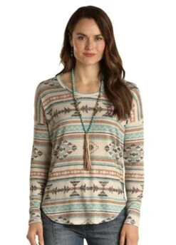 Panhandle Women's Printed Sweater Top
