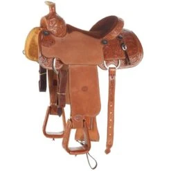 Tomahawk 3/4 Breed Floral Team Roper With Quilted Seat