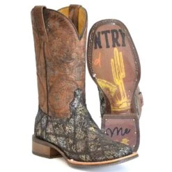 Tin Haul Women's Paisley Python 11In Top Cowgirl Boot