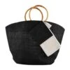 Mud Pie Black Neutral Jute Tote Set