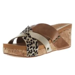 Corkys Footwear Women's Corky Amuse Leopard Wedge