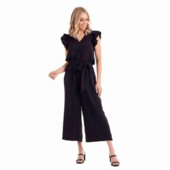Mud Pie Women's Black Amethyst Jumpsuit
