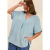 Umgee Usa In. Women's Plus Size Light Blue Top