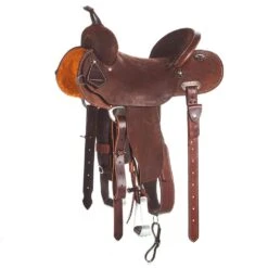 Burns Saddlery 14 1/2 Inch 20FDX Chocolate Roughout Barrel Saddle